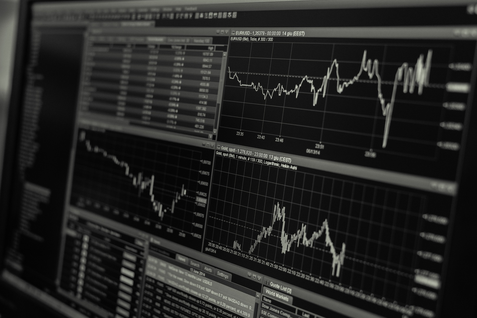 Stock market chart representing ETF investing